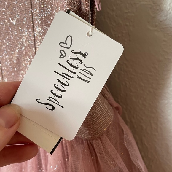 NWOT Speechless kids Mauve ruffle glitter dress - size 7 - Picture 4 of 5